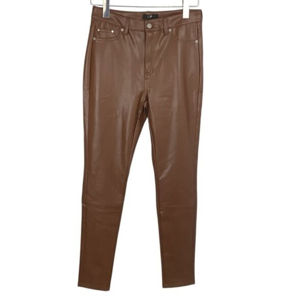 7 FOR ALL MANKIND FAUX LEATHER PANTS S - Picture 2 of 11